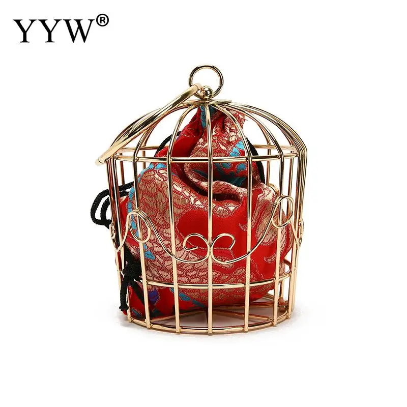 

Women Evening Party Top Handle Hand Bags Circular Ring Wedding Clutch National Wind Metal Handbag Fashion Designer Totes Purse