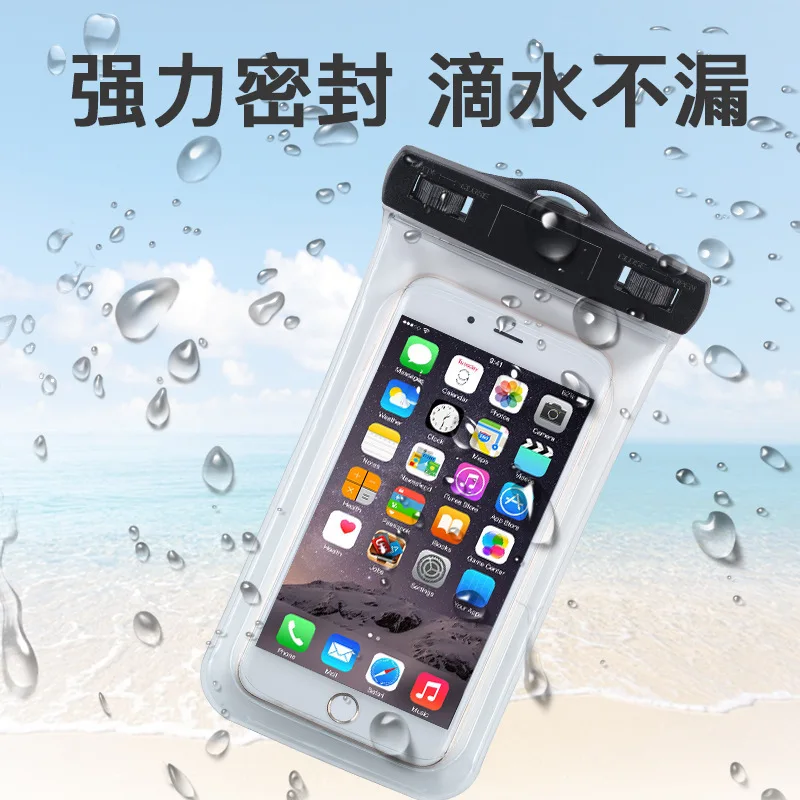 

Inflatable Diving Waterproof Cellphone Bag Outdoor Mobile Waterproof Case Swimming Rafting Usable