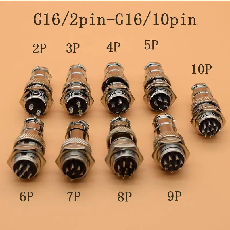 1set GX16-2/3/4/5/6/7/8/9 Pin Male &amp Female Diameter 16mm Wire Panel Connector GX16 Circular Aviation Socket Plug |