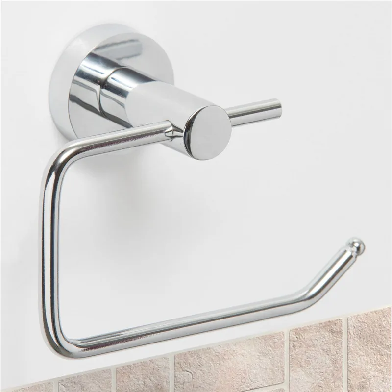 Chrome Polished Stainless Steel Bathroom Toilet Roll WC Paper Holder Mount Hook Wall Mounted Tissue Towel Shelf Rack | Обустройство