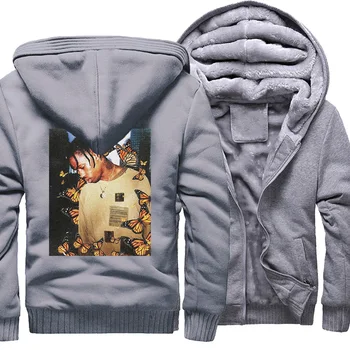 

Fashion Thicked hoodies Travis Scott Butterfly Men's Swratshirts 2019 Winter Streetwear Male Jackets Cotton Brand Warm Coats