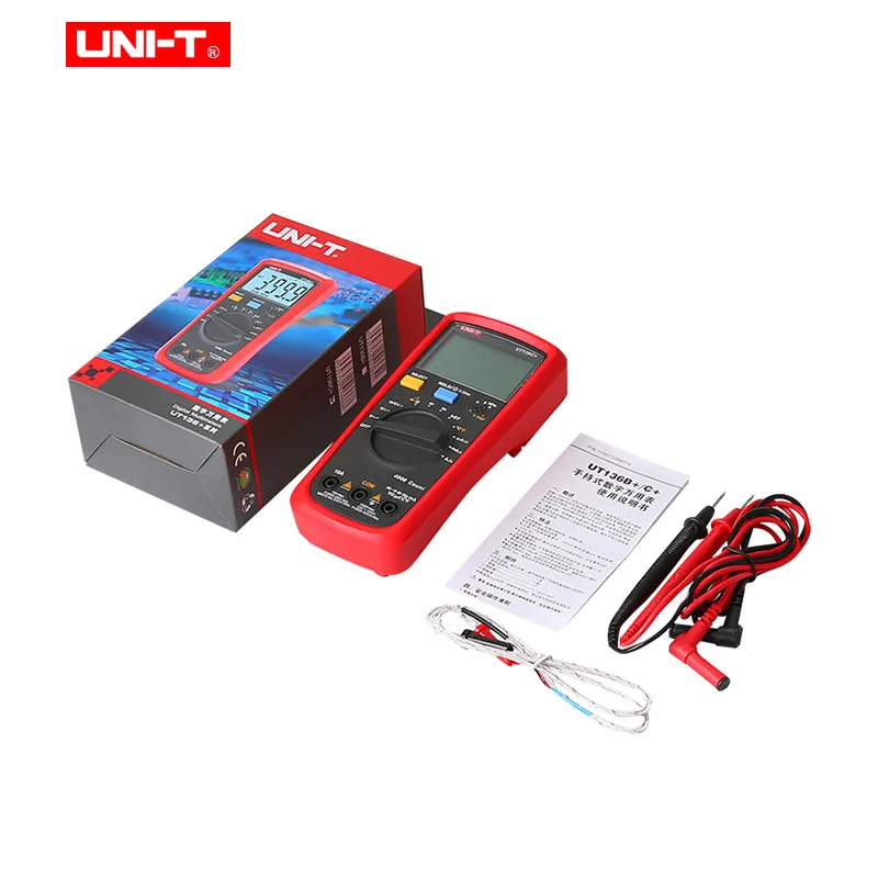 UNI-T UT136B+ цифровой мультиметр с автоматическим диапазоном переменного/постоянного тока 1000 в 10 А мультиметр 4 раза/секунду частота дискретизации с HFE Hz NVC тест