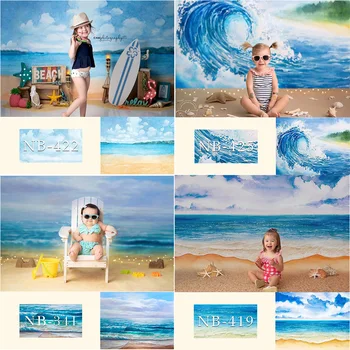 

Summer Sea Beach Photograohy Backdrops Newborn Baby 1st Birthday Background Photocall Children Portrait Backdrop Photo Studio