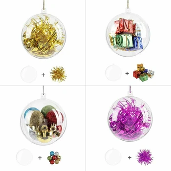 

Wedding Christmas Balls Favours 6cm Transparent Clear Plastic Christmas