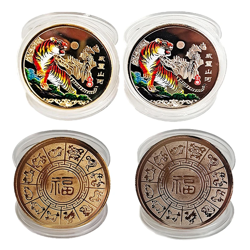 Tanio 2022 nowy rok złota moneta dwanaście zodiaku tygrys wół