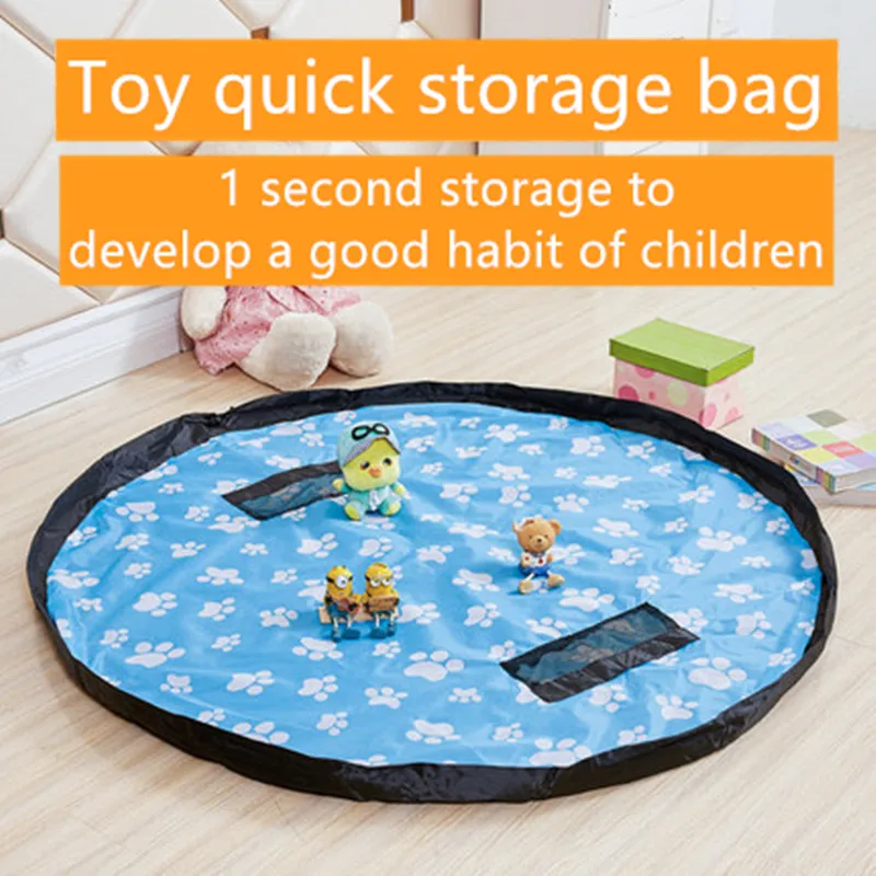 

New large waterproof double layer Oxford cloth baby toy fast storage bag portable beam mouth building block finishing toy mat