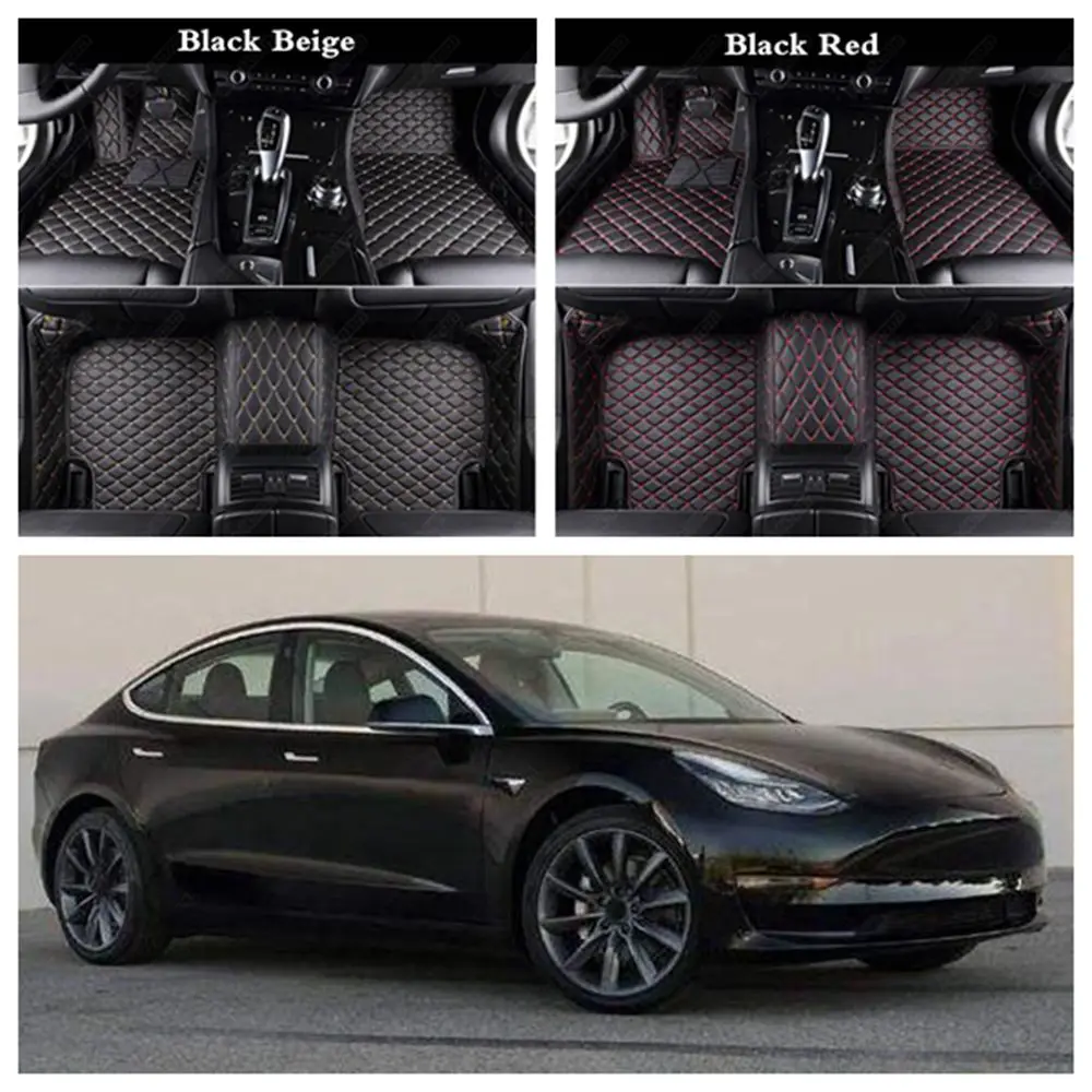 Роскошные кожаные автомобильные коврики для TESLA модель 3 модель S X на заказ пыленепроницаемый автомобильный напольный коврик авто ковровое покрытие коврик для ног