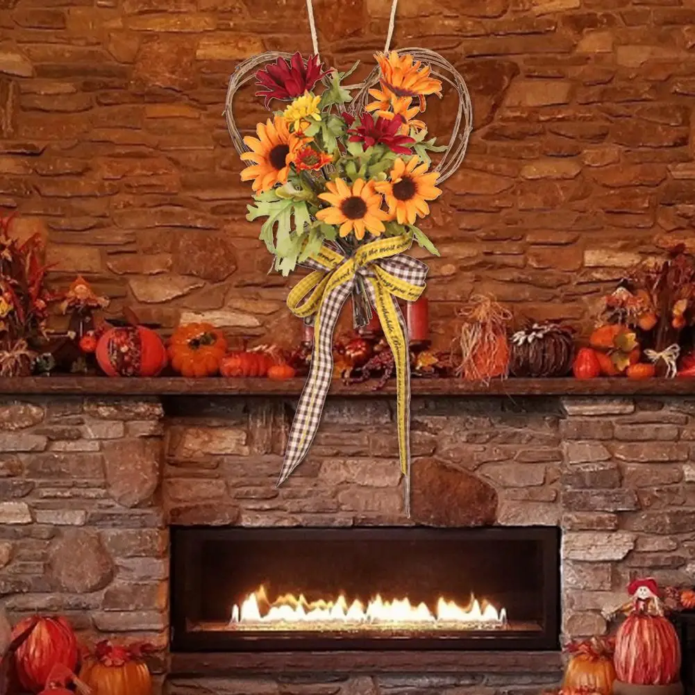 Искусственный висящий венок украшение подсолнуха Осенний искусственный с