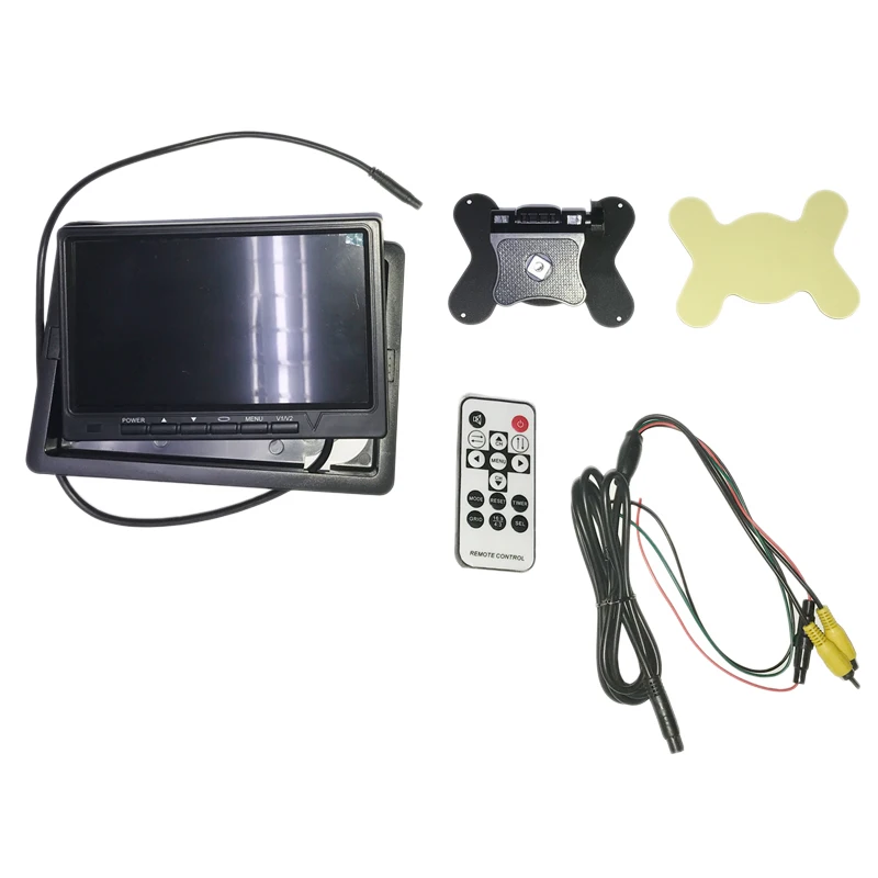 

7 Inch Tft Lcd Monitor Hd Color Car Rear View Monitor 2 Channel Video Input Auto Parts