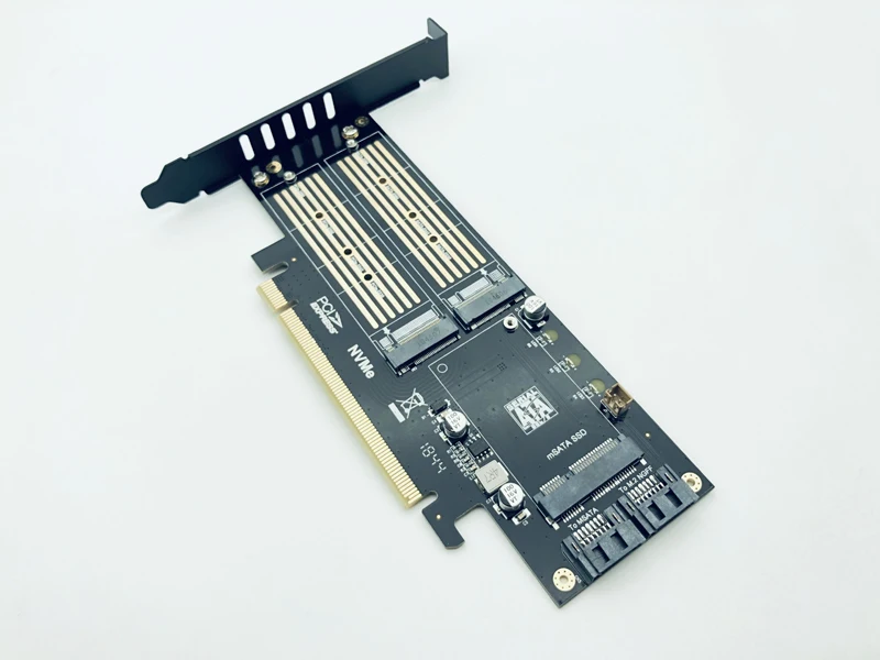QINDIAN добавить на карты SATA M.2 адаптер PCIE M.2 на SATA SSD M.2 SATA адаптер NVME M ключ+ AHCI NGFF B ключ+ MSATA 3в1 Riser Card