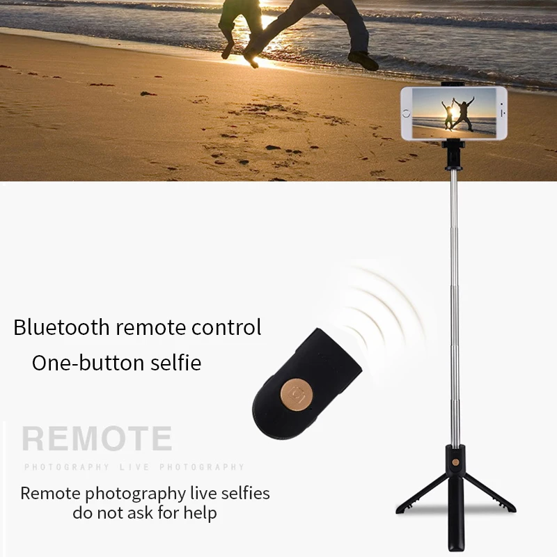 3 в 1, Беспроводная Bluetooth селфи-палка, вращение на 270 градусов, мини-штатив для селфи с пультом дистанционного управления, телефон для Iphone 11, для Xiaomi