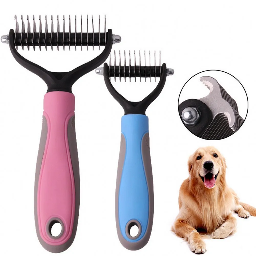 2021 New Pet Hair Removal Comb Professional Large Dogs Open Knot Rake ...