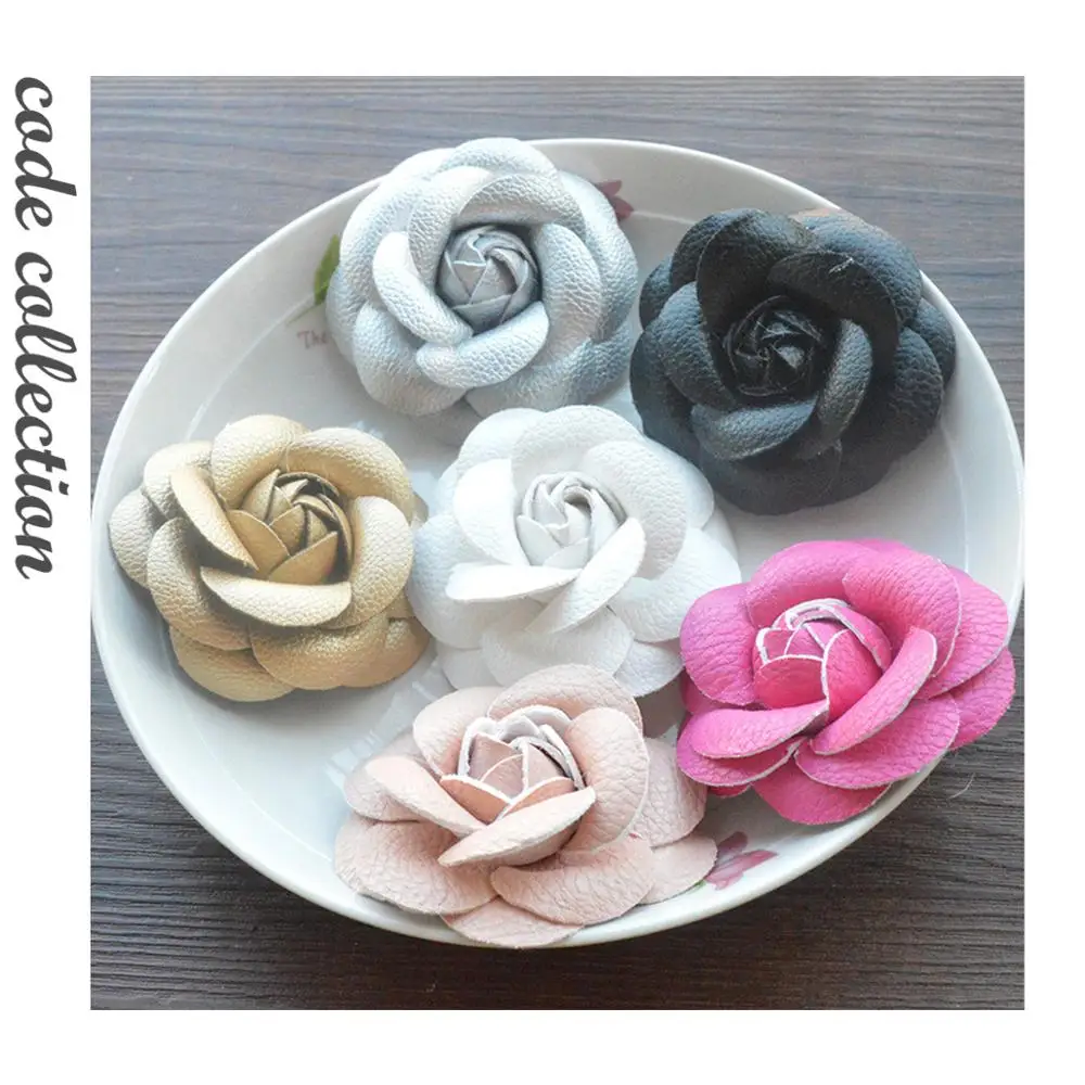 Модная искусственная кожа цветок брошь Камелия воротник бизнес костюм украшение