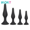 IKOKY negro Butt Plug para principiantes juguetes eróticos silicona Anal Plug productos adultos Anal juguetes sexuales para hombres mujeres próstata masajeador ► Foto 1/6