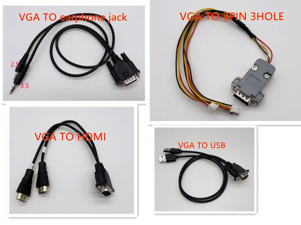 VGA Headphone 3.5mm and 2.5mm Plug For RT809F RT809H Programmer Solve Headphone Port To Look At Print And Swipe HDMI VGA Headphone Plug
