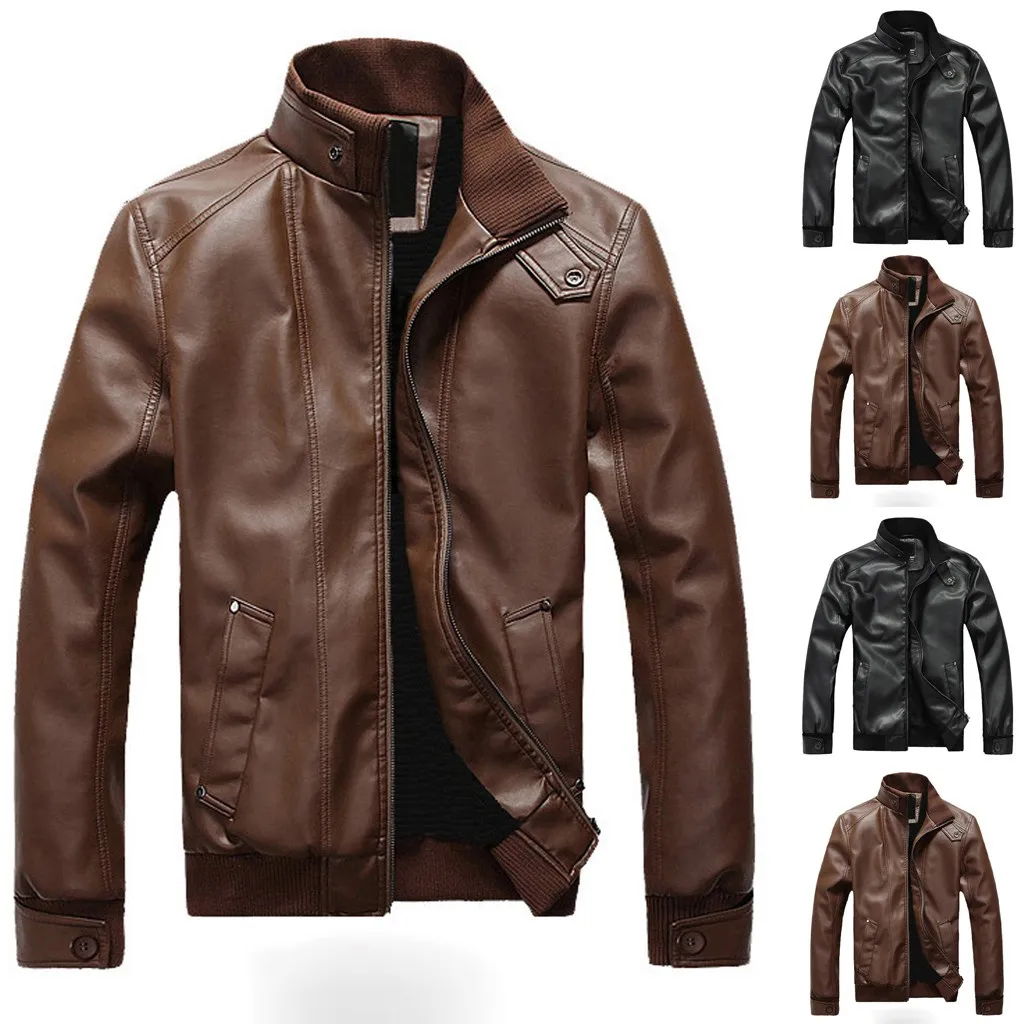 JAYCOSIN мужская куртка Chaqueta Hombre зимняя кожаная верхняя одежда пальто на молнии с длинным рукавом мужская Куртка Jaqueta Masculino 19AUG6