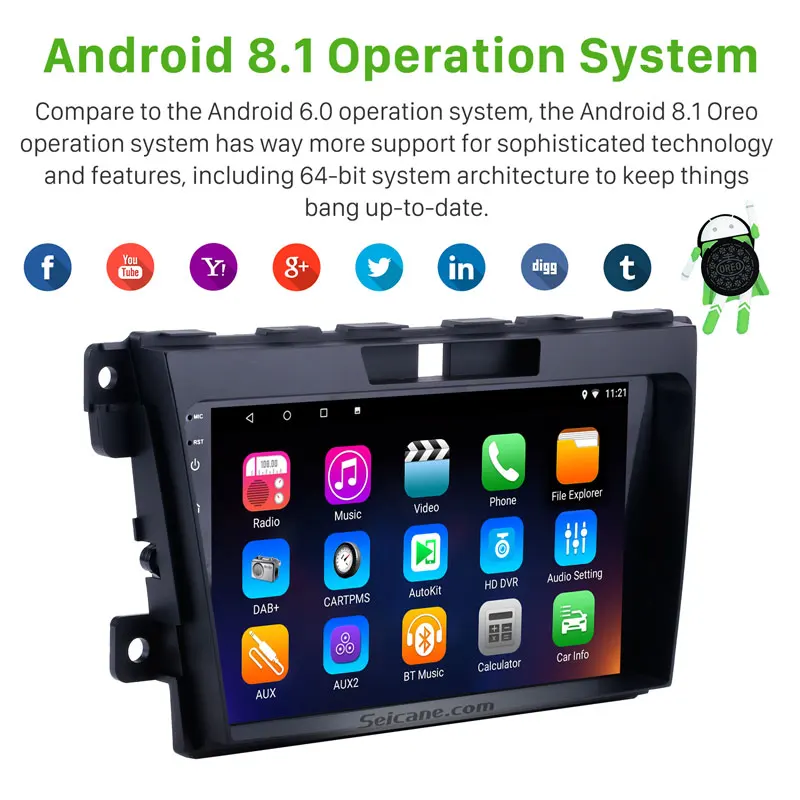 Clearance Seicane Stereo 2Din Android 9.0 HD 9" Car Radio Audio GPS Wifi Head Unit For MAZDA CX-7 2007-2014 Tochscreen Multimedia Player 2