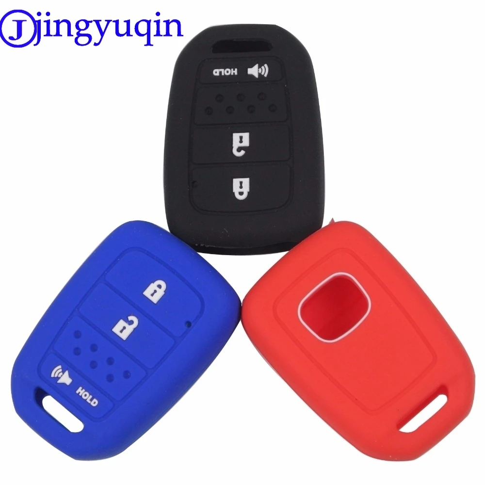 jingyuqin 3 Buttons Silicone Car Key Fob Cover Case Shell For Honda HRV / Accord New Fit Remote With Hold | Автомобили и