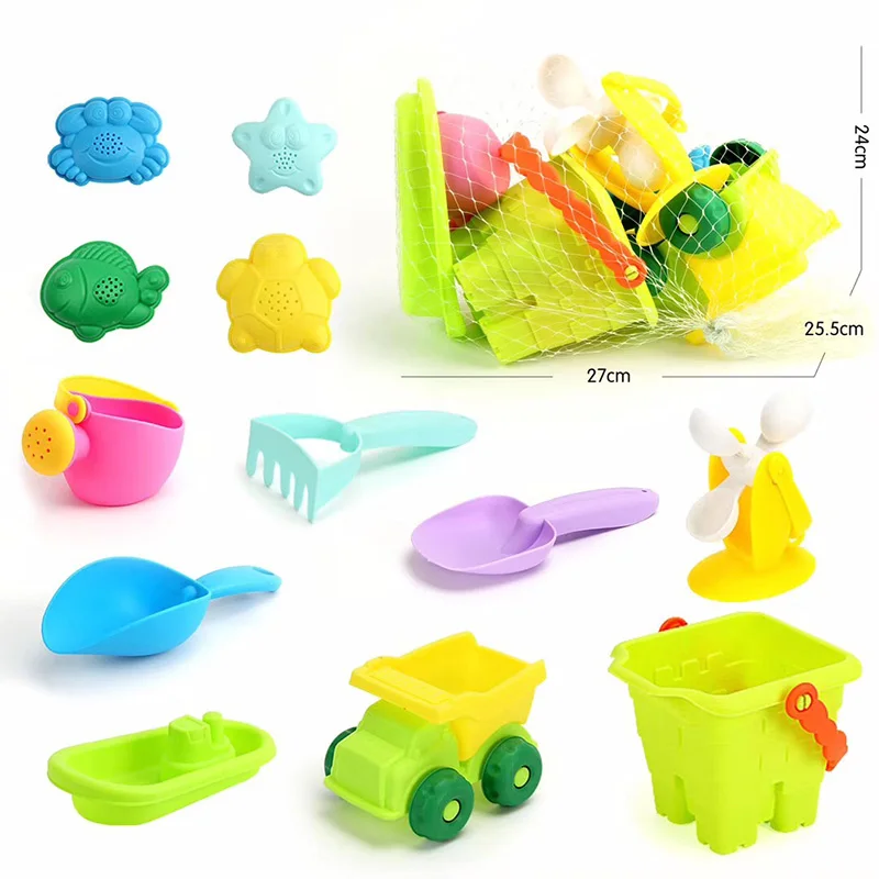 ELOS-15Pcs/наборы пляжных игрушек мягкое резиновое пляжное ведерко игрушка набор веселых игрушек детские подарки лето на открытом воздухе