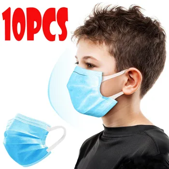 

PM2.5 Breathable Widened Ear straps For Children 3-Layer Blue Mask Dustproof 10PCS Unisex Mouth Mask Protection Face Mouth Mask