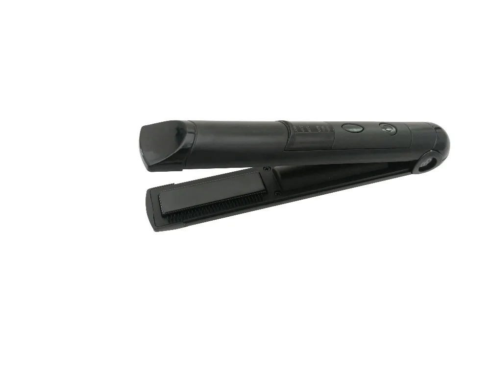 Portable USB Recharging Mini Hair Straightener Irons LED Display Wireless Multifunctional Straightening Curling Hair Style Tool