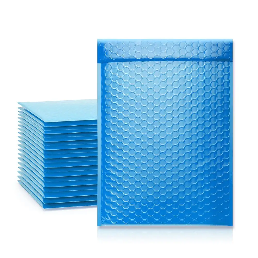 TONESPAC 200*260mm 50pcs Poly Bubble Mailer Bags Self Seal Shipping Waterproof Padded Envelopes Blue |