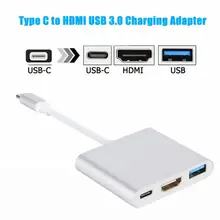 USB 3,1 type C-USB-C 4K HDMI USB 3,0 концентратор Кабель-адаптер USB-C комбо-разветвитель для Macbook Pro для samsung для переключателя NAND