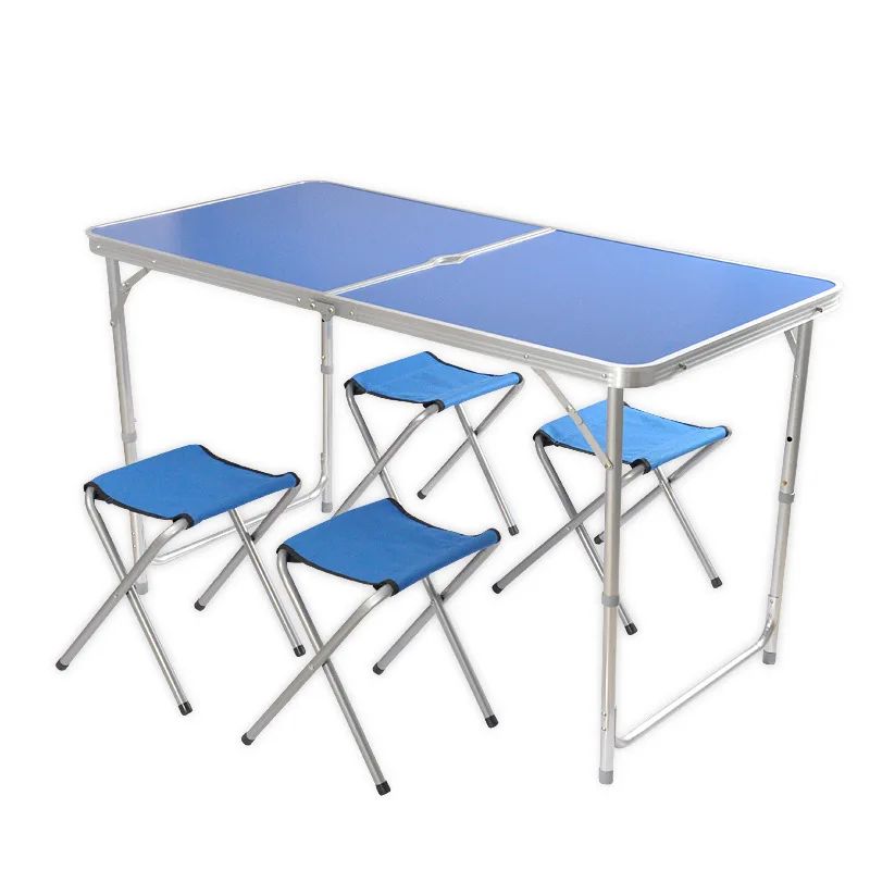 

1.2 M Tube Portable Aluminium Alloy Foldable Dining Table Folding Tables And Chairs Picnic Table bai tan zhuo Manufacturers Whol