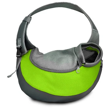 Pet Puppy Carrier S/L Открытый Путешествия собака сумка сетка Оксфорд один комфорт Слинг Сумка Tote PO038 - Цвет: Зеленый