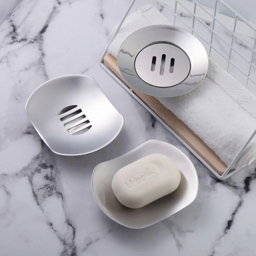 304 Stainless Steel Soap Dish Shower Bar Drain Holder Tray Countertop Sponge for Bathroom Tub and Kitchen Sink | Дом и сад