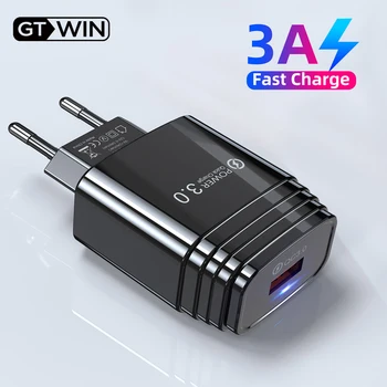 

GTWIN 3A USB Charger Quick Charger 3.0 Wall Charger Adapter for iPhone 11 Pro MAX QC3.0 Fast Charging for Samsung Xiaomi Huawei