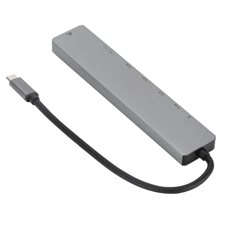 8 в 1 USB C концентратор USB-C-type-C 2 USB 3,0 концентратор 4K HDMI RJ45 Ethernet адаптер с TF/Mini SD кард-ридер PD зарядное устройство для MacBook