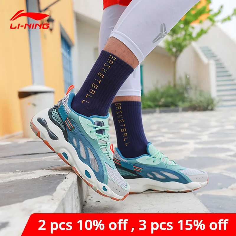 Мужская обувь для отдыха Li Ning стильные кроссовки с подкладкой из коровьей кожи