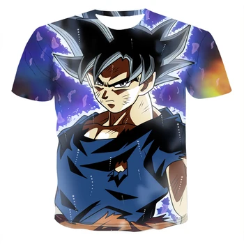 

2020 new T-shirt O-Neck 3D print short sleeve Casual style Dragon-Ball Super-Super Saiyan Goku Tops Summer Homme mens Clothes