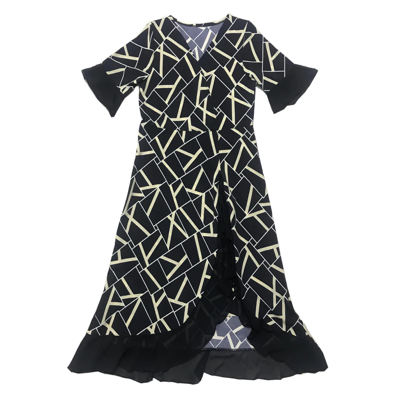 L-5XL женские вечерние свободные сексуальные элегантные модные короткие рукава плюс размер осенние красные черные желтые элегантные женские коктейльные платья