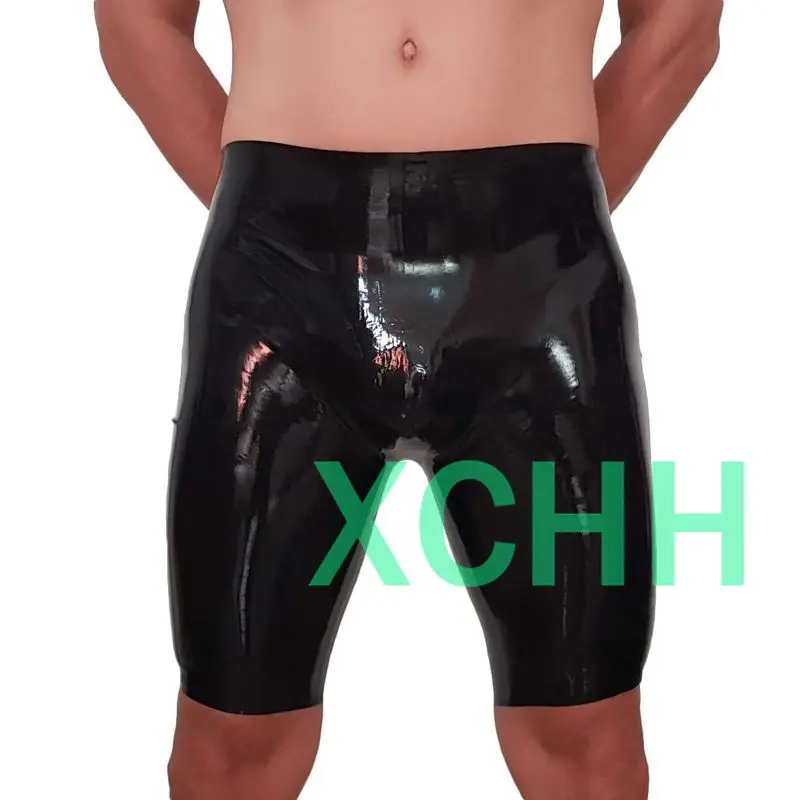 

New Style Fetish Latex Men Black Tight Short Pants Sexy mals Rubber Latex Brief Custom made
