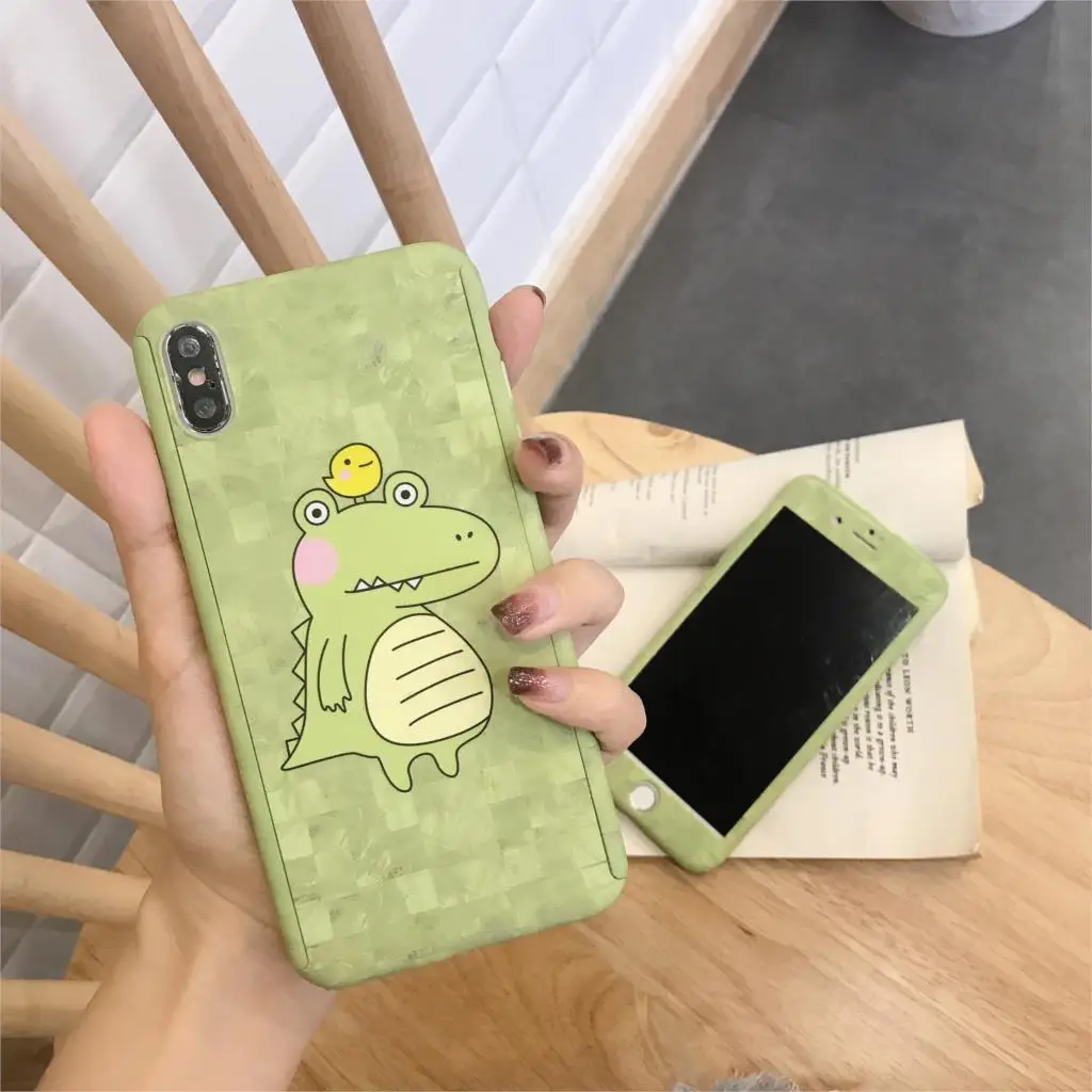 360 чехол с милым рисунком том Джерри для iPhone X, XR, XS, Max, 6, 6 S, 7, 8 Plus, 5, 5S, SE, тонкий жесткий чехол с изображением аниме i Phone Cat mouse, стекло