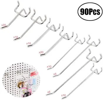 

Lvcky 90PCS 8 size Stainless steel nail plate nail plate hook garage workshop storage display hanging tool storage hook
