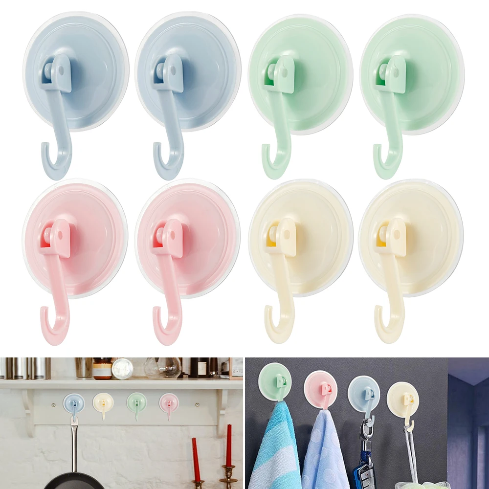 

8pcs/set Powerful Vacuum Strong Transparent Suction Cup Wall Hooks Free Seamless Nail Hook Hanger for Kitchen Bathroom