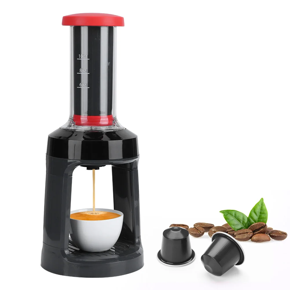 

K-Cup Automatic Pressing Coffee Machine Capsule Coffee Maker Espresso Brewer Manual Hand French Press Cafetera