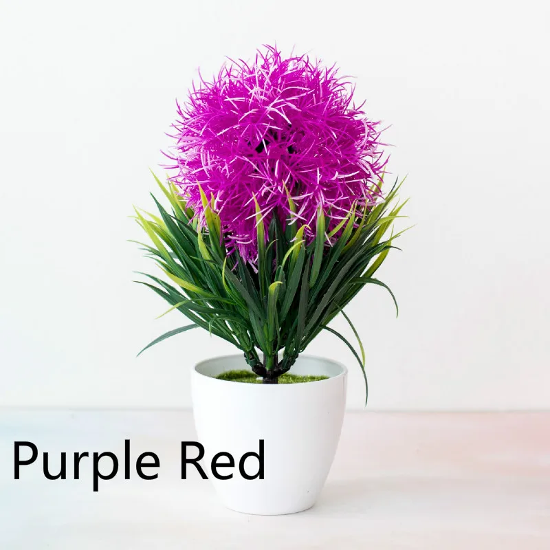 jinyucao purple red Мульти Стиль Искусственные растения бонсай маленький горшок для дерева растения поддельные цветы украшения в горшках для украшения дома отель сад Декор - Цвет: jinyucao purple red