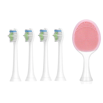

1pc Facial Cleansing Brush Head and 4pcs toothbrush heads For FlexCare Diamond Clean/FlexCare Platinum/EasyClea