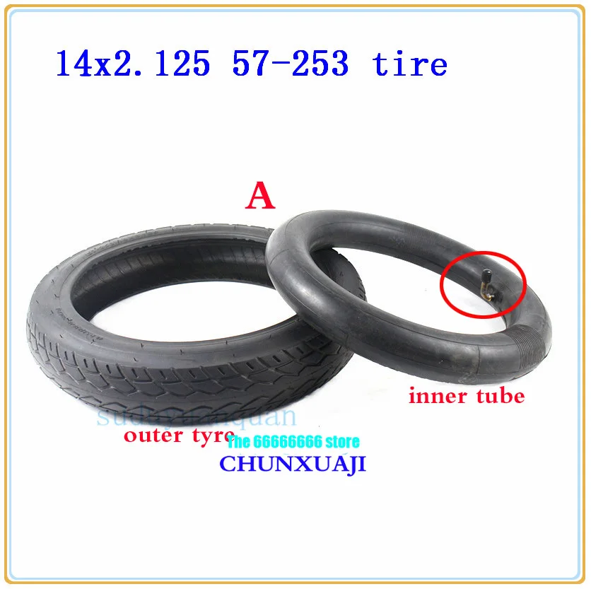 14 ''колеса tyre14* 2,125 шины для электрического велосипеда трубки 14x2,125 57-253 внутренняя камера колеса подходит для многих газовых электрических скутеров e-Bike