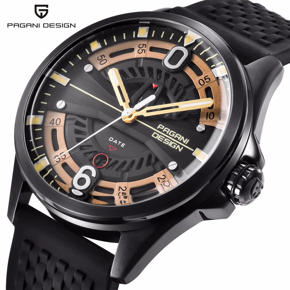 

2019 Gold Mens Watches PAGANI DESIGN Brand Luxury Casual Military Quartz Sports Wristwatch Male Montre Homme Relogio Masculino