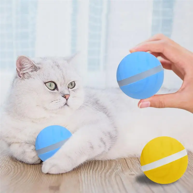 Светодиодный мяч для прыжков с питомцем, детская игрушка, волшебный шар с автоматическим роликом, USB электрическая игрушка для собак, кошек, забавная игрушка для дропшиппинга