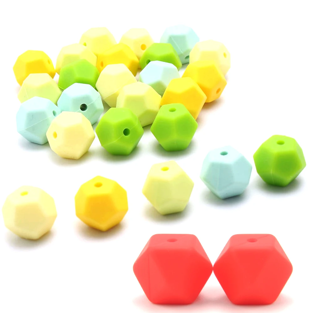 

17mm Irregular Beads Silicone Colorful Beads Baby Teethers Care Toy BPA Food Grade DIY For Infant Pacifier Teether Chains