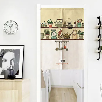 

Japanese Style Door Curtain Durable Kitchen Curtains Fly Curtains for Doors Wahsable Bedroom Home Entrance Decoration