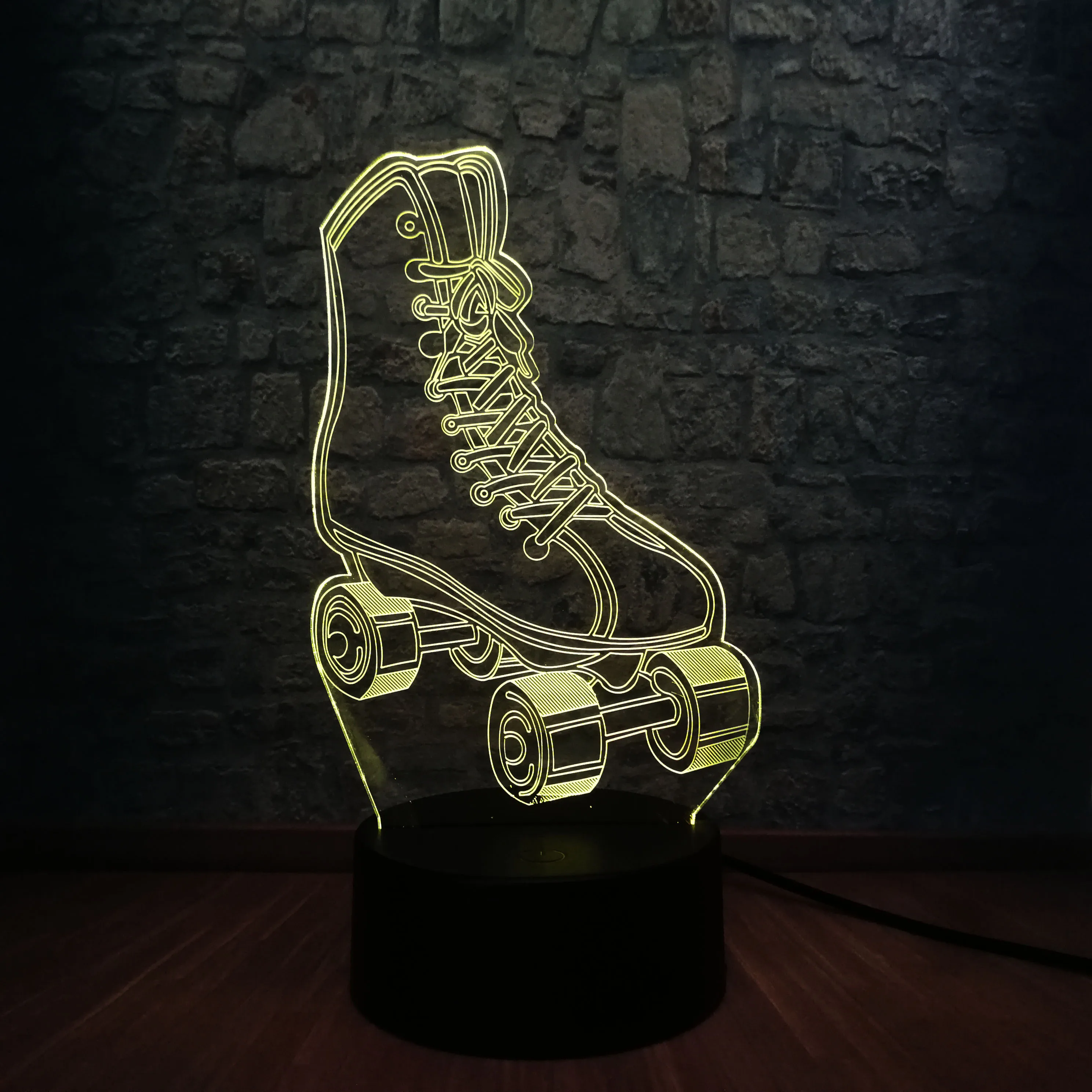 Спортивные Ролики коньки 3D USB светодиодный светильник красочный дизайн визуальная Иллюзия ночные светильники домашний декор детский стол Lampara подарок для малышей