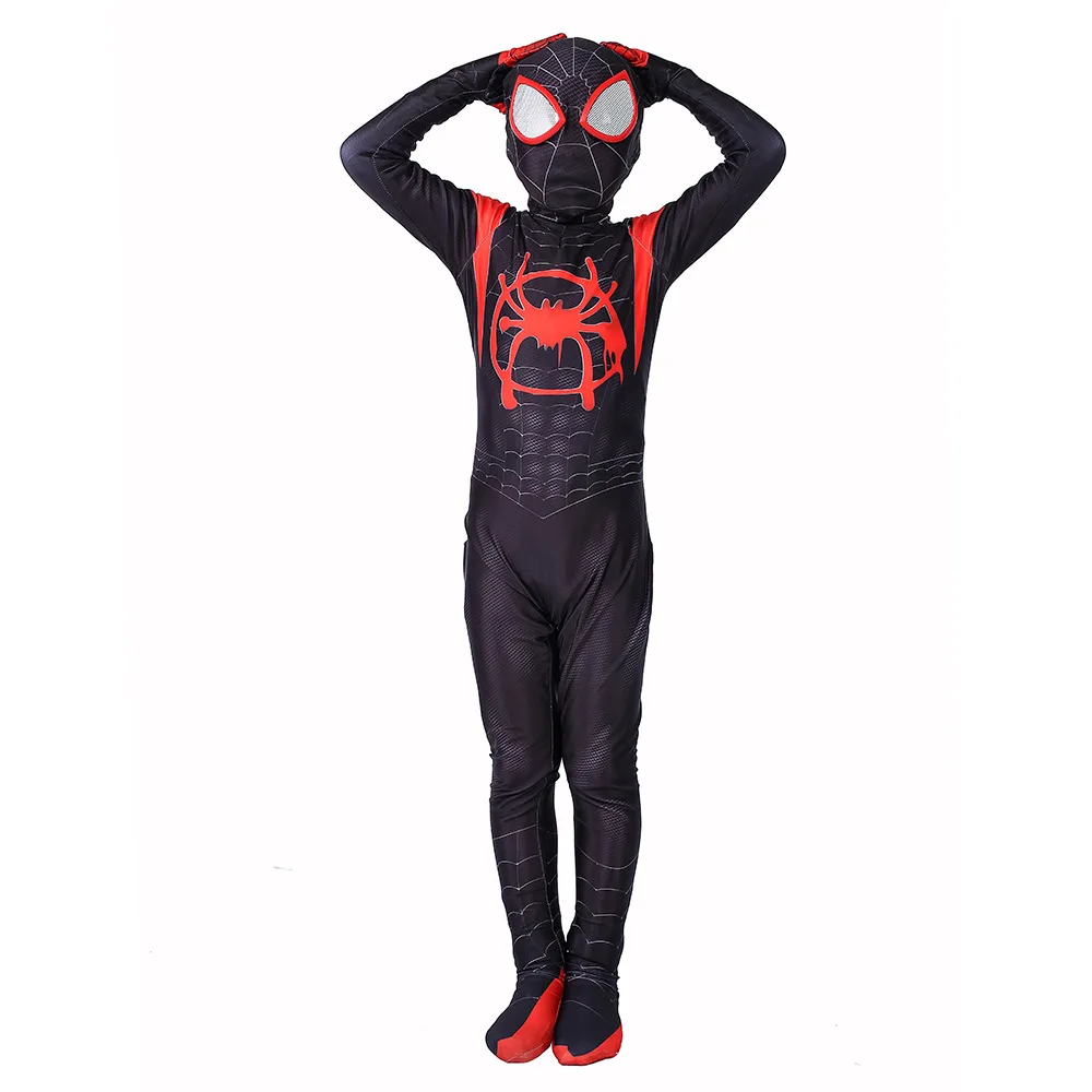 Детский Spider-man с пауком, стихами, Майлзом Моралесом, карнавальный костюм, костюм Человека-паука, Детский 3d костюм зентай, косплей, комбинезон, боди