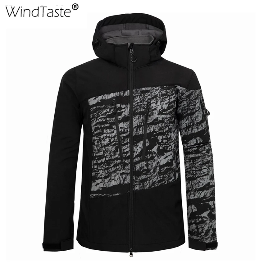 WindTaste, зимние мужские флисовые походные куртки, теплая спортивная ветровка для отдыха на открытом воздухе, кемпинга, треккинга, альпинизма, мужские термопальто KA154